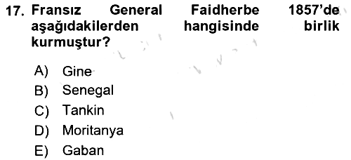 Sömürgecilik Tarihi (Avrupa-Amerika) 2024-2025 Ara Sınav - 17. soru