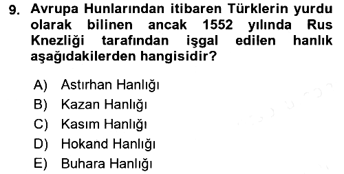 Sömürgecilik Tarihi (Avrupa-Amerika) 2016-2017 Dönem Sonu Sınavı - 9. soru