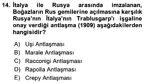 Sömürgecilik Tarihi (Avrupa-Amerika) 2021-2022 Dönem Sonu Sınavı - 14. soru