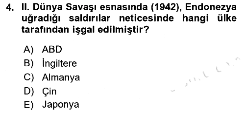 Sömürgecilik Tarihi (Avrupa-Amerika) 2023-2024 Dönem Sonu Sınavı - 4. soru