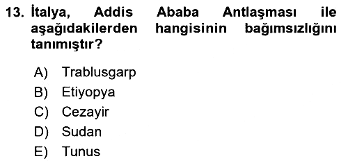 Sömürgecilik Tarihi (Avrupa-Amerika) 2024-2025 Dönem Sonu Sınavı - 13. soru