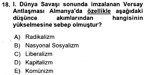 Sömürgecilik Tarihi (Avrupa-Amerika) 2024-2025 Dönem Sonu Sınavı - 18. soru