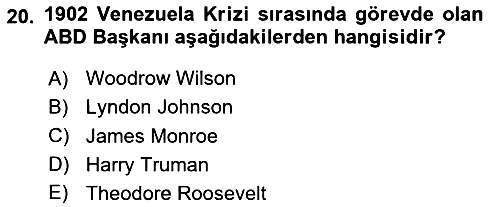 Sömürgecilik Tarihi (Avrupa-Amerika) 2024-2025 Dönem Sonu Sınavı - 20. soru