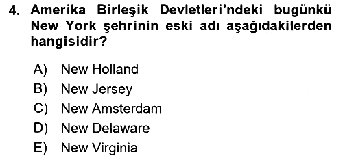 Sömürgecilik Tarihi (Avrupa-Amerika) 2021-2022 Yaz Okulu Sınavı - 4. soru