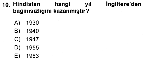 Sömürgecilik Tarihi (Avrupa-Amerika) 2022-2023 Yaz Okulu Sınavı - 10. soru