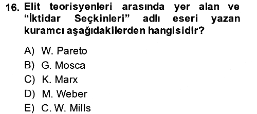 Sosyolojiye Giriş 2014-2015 Ara Sınav - 16. soru