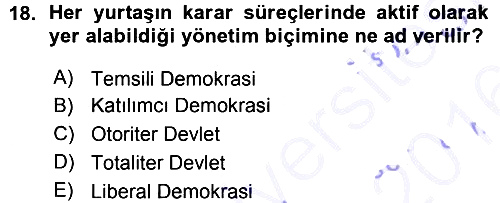 Sosyolojiye Giriş 2015-2016 Ara Sınav - 18. soru