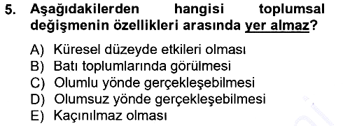 Sosyolojiye Giriş 2012-2013 Dönem Sonu Sınavı - 5. soru