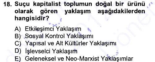 Sosyolojiye Giriş 2012-2013 Dönem Sonu Sınavı - 18. soru