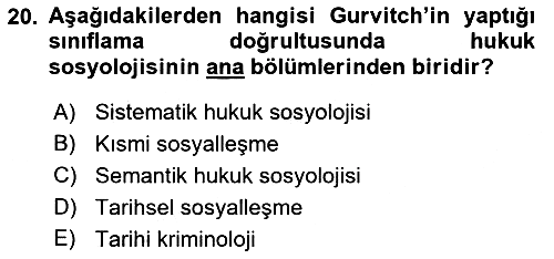 Sosyolojiye Giriş 2023-2024 Dönem Sonu Sınavı - 20. soru