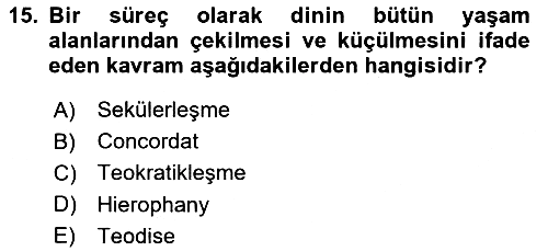 Sosyolojiye Giriş 2024-2025 Dönem Sonu Sınavı - 15. soru