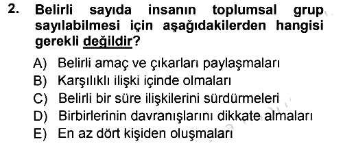Sosyolojiye Giriş 2013-2014 Tek Ders Sınavı - 2. soru