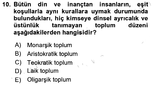Sosyolojiye Giriş 2022-2023 Yaz Okulu Sınavı - 10. soru