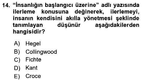 Tarih Felsefesi 2022-2023 Ara Sınav - 14. soru