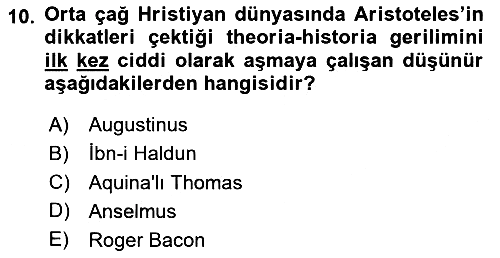 Tarih Felsefesi 2025-2026 Ara Sınav - 10. soru