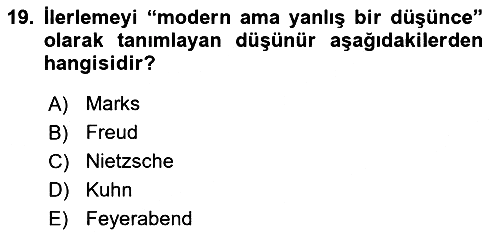 Tarih Felsefesi 2022-2023 Dönem Sonu Sınavı - 19. soru