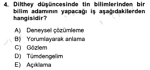 Tarih Felsefesi 2025-2026 Dönem Sonu Sınavı - 4. soru