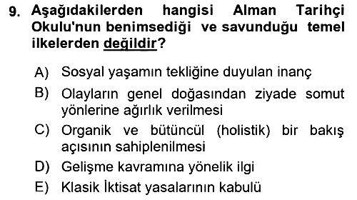 Tarih Felsefesi 2025-2026 Dönem Sonu Sınavı - 9. soru