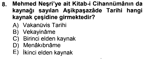 Tarih Metodu 2012-2013 Ara Sınav - 8. soru