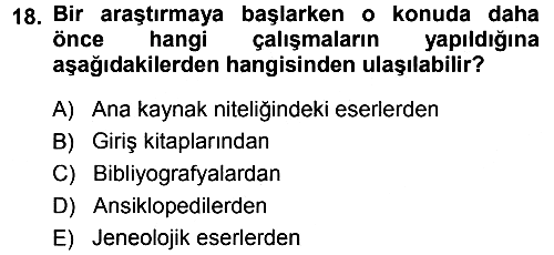 Tarih Metodu 2013-2014 Ara Sınav - 18. soru