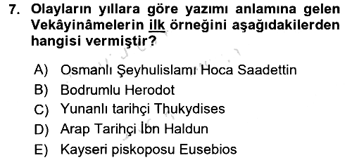 Tarih Metodu 2016-2017 Ara Sınav - 7. soru