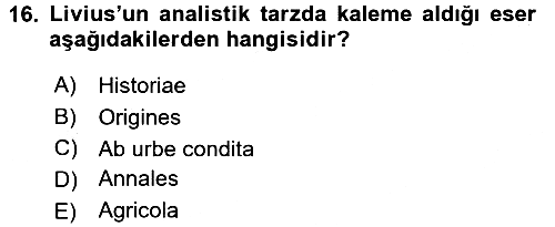 Tarih Metodu 2016-2017 Ara Sınav - 16. soru
