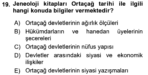 Tarih Metodu 2016-2017 Ara Sınav - 19. soru