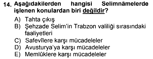 Tarih Metodu 2012-2013 Dönem Sonu Sınavı - 14. soru