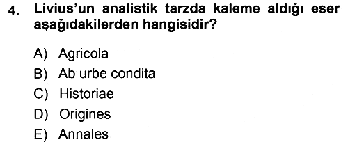 Tarih Metodu 2013-2014 Dönem Sonu Sınavı - 4. soru