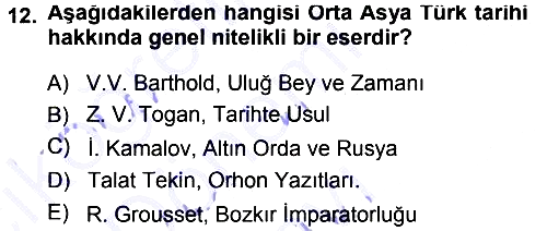 Tarih Metodu 2013-2014 Dönem Sonu Sınavı - 12. soru