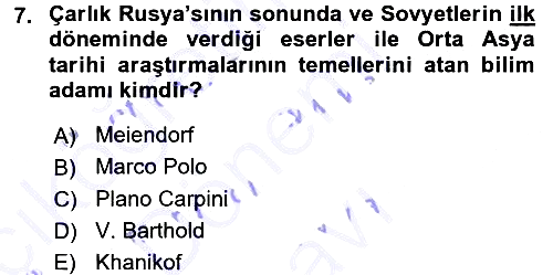 Tarih Metodu 2015-2016 Dönem Sonu Sınavı - 7. soru