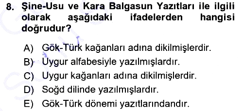 Tarih Metodu 2015-2016 Dönem Sonu Sınavı - 8. soru