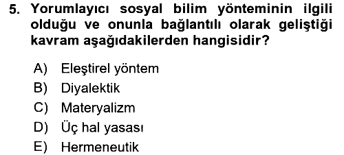 Tarih Metodu 2016-2017 Dönem Sonu Sınavı - 5. soru
