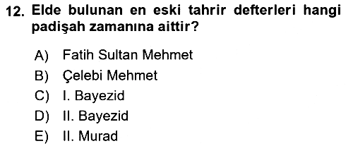 Tarih Metodu 2022-2023 Dönem Sonu Sınavı - 12. soru
