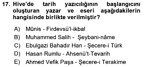 Tarih Metodu 2023-2024 Dönem Sonu Sınavı - 17. soru