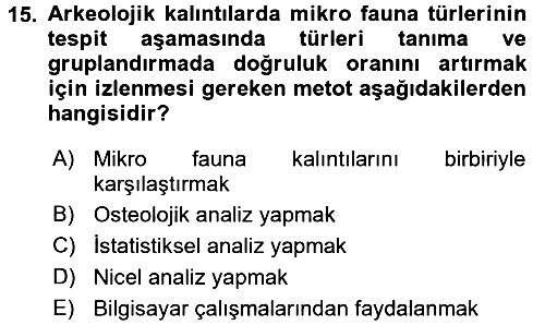 Tarihi Coğrafya 2017-2018 3 Ders Sınavı - 15. soru