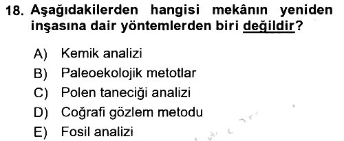 Tarihi Coğrafya 2018-2019 3 Ders Sınavı - 18. soru