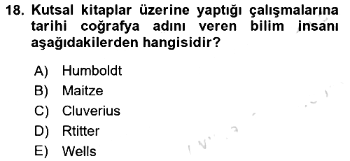 Tarihi Coğrafya 2022-2023 Ara Sınav - 18. soru