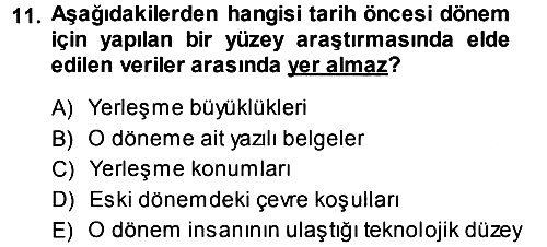 Tarihi Coğrafya 2013-2014 Dönem Sonu Sınavı - 11. soru