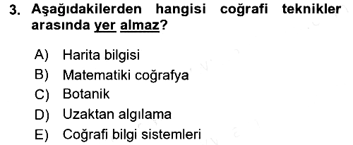 Tarihi Coğrafya 2016-2017 Dönem Sonu Sınavı - 3. soru