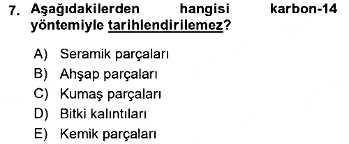Tarihi Coğrafya 2017-2018 Dönem Sonu Sınavı - 7. soru