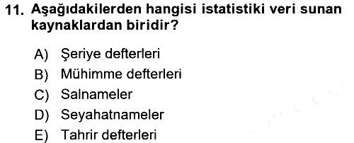 Tarihi Coğrafya 2017-2018 Dönem Sonu Sınavı - 11. soru