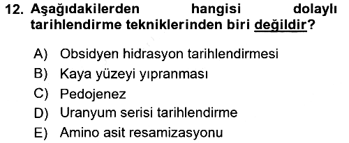 Tarihi Coğrafya 2017-2018 Dönem Sonu Sınavı - 12. soru