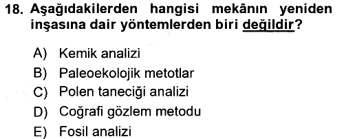 Tarihi Coğrafya 2017-2018 Dönem Sonu Sınavı - 18. soru