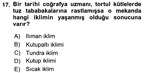 Tarihi Coğrafya 2022-2023 Dönem Sonu Sınavı - 17. soru