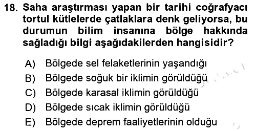 Tarihi Coğrafya 2024-2025 Dönem Sonu Sınavı - 18. soru