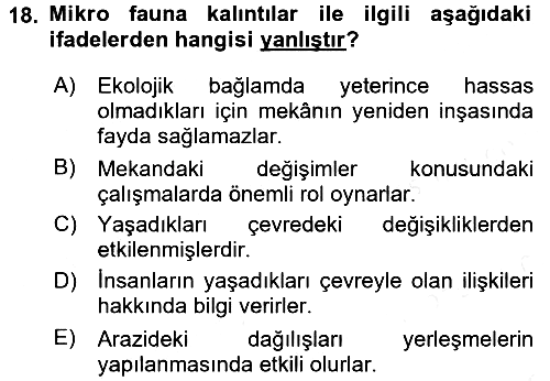 Tarihi Coğrafya 2015-2016 Tek Ders Sınavı - 18. soru