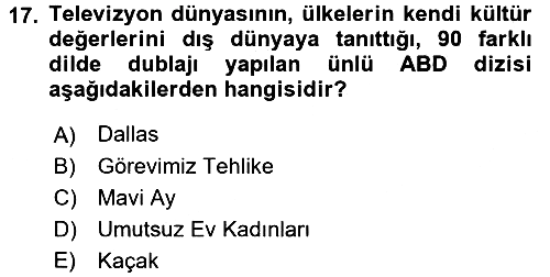 Türk Basın Tarihi 2016-2017 3 Ders Sınavı - 17. soru