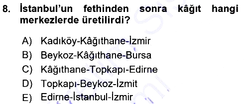 Türk Basın Tarihi 2015-2016 Ara Sınav - 8. soru