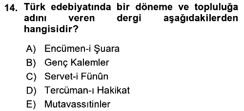 Türk Basın Tarihi 2015-2016 Ara Sınav - 14. soru